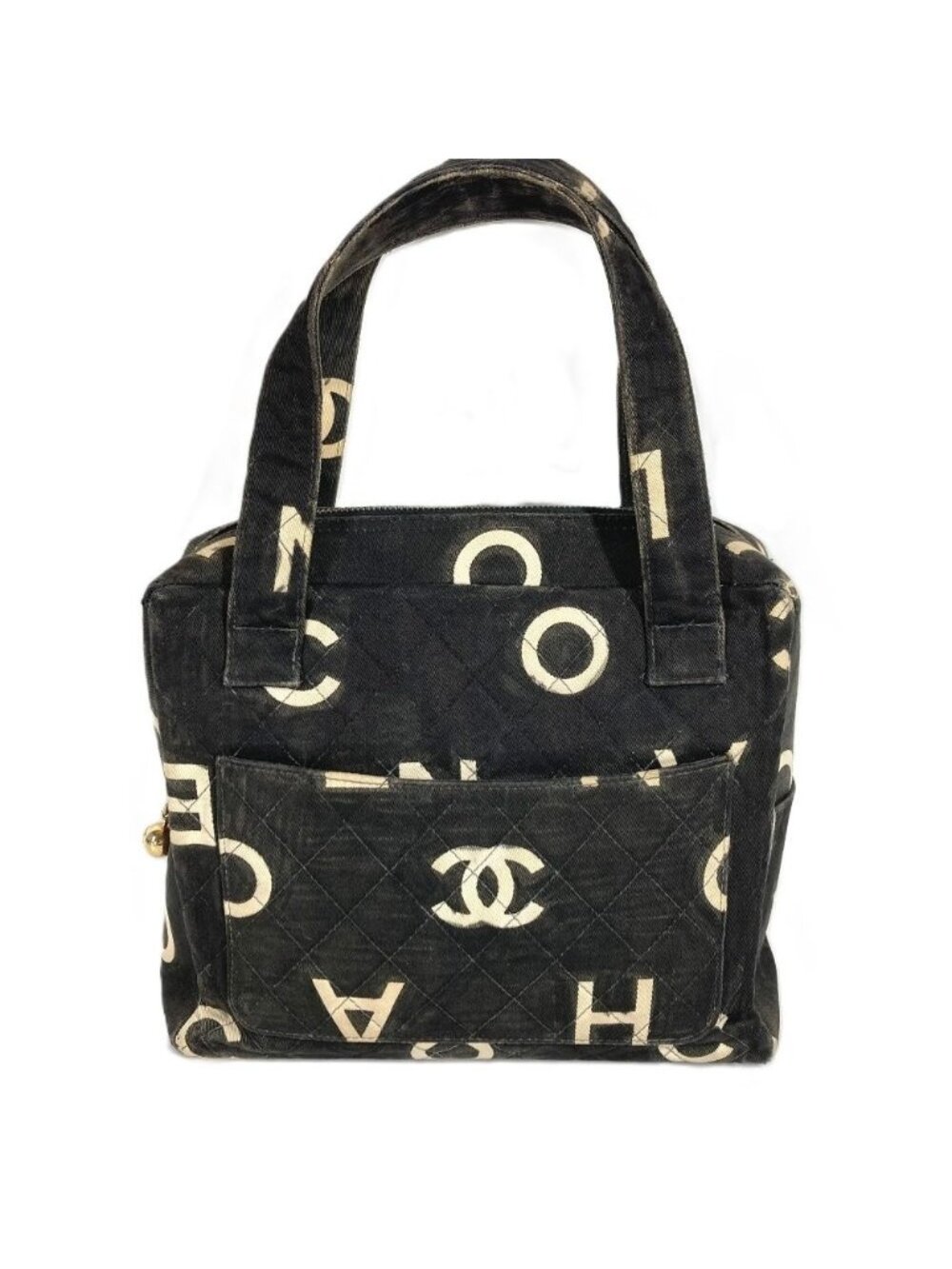 Chanel Handbag Pattern Icon CC Logo Canvas Black